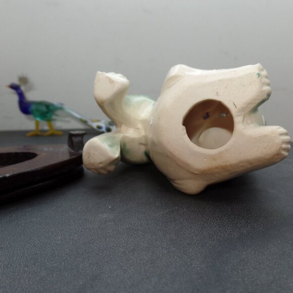 Vintage Chinese Porcelain Foo Dog Sculpture Figurine Shi Shishi Guardian Statue - Picture 10 of 13